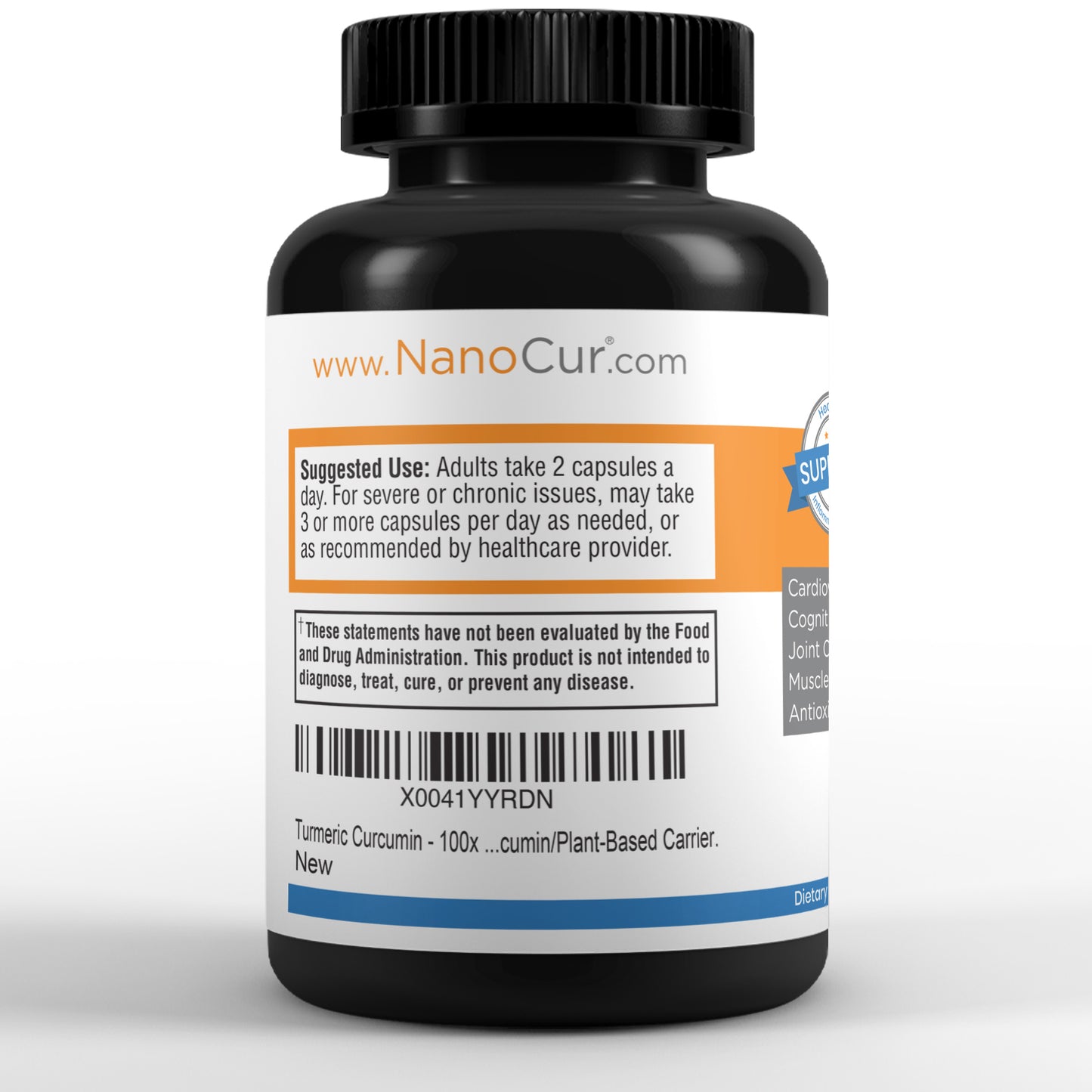 Nanocur Turmeric Curcumin 180 count bottle