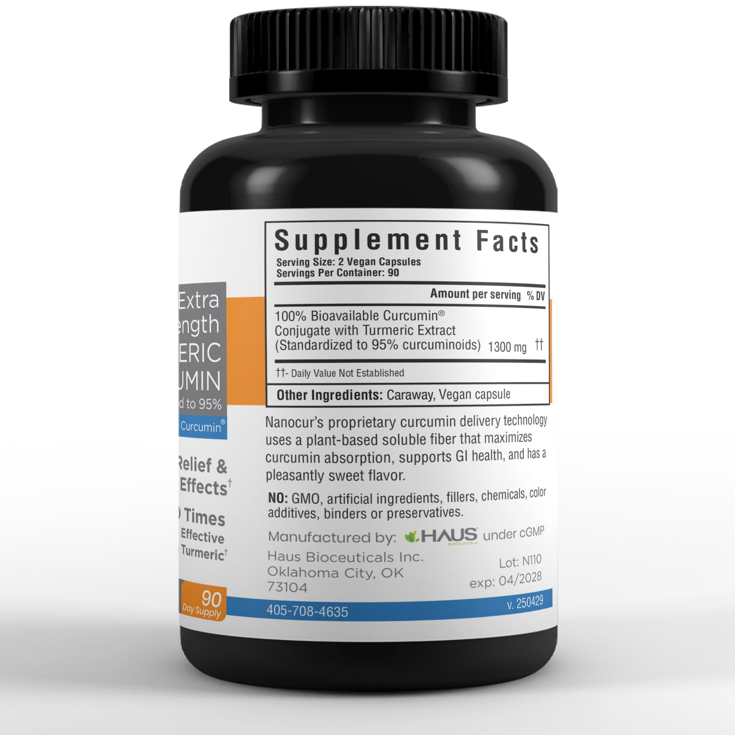 Nanocur Turmeric Curcumin 180 count bottle