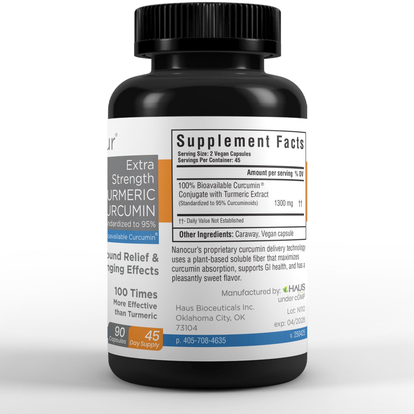 Nanocur Turmeric Curcumin 90 count bottle