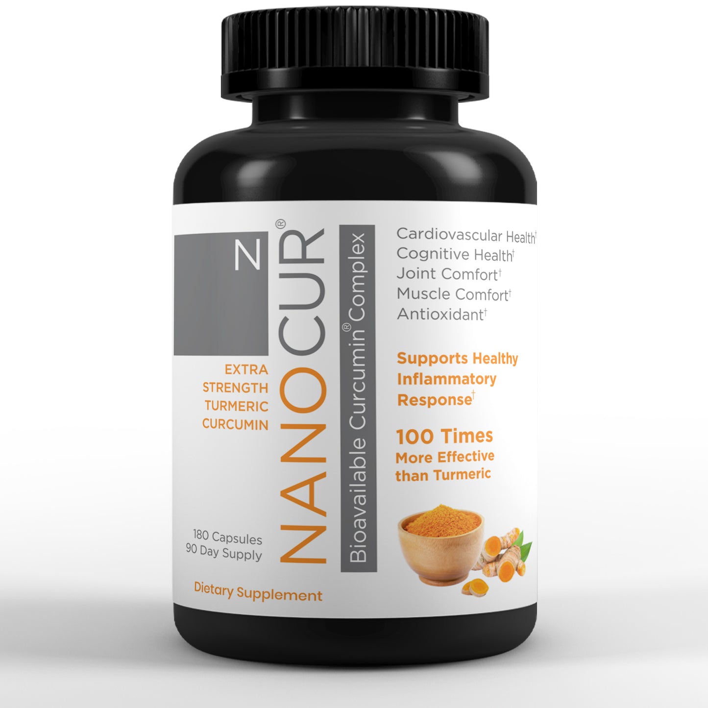 Nanocur Turmeric Curcumin 180 count bottle