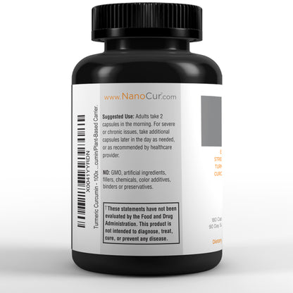 Nanocur Turmeric Curcumin 180 count bottle