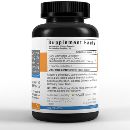 Nanocur Turmeric Curcumin 180 count bottle