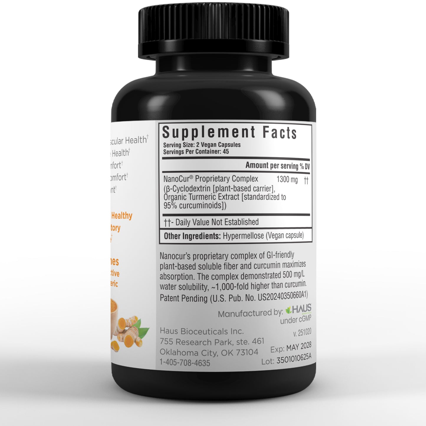 Nanocur Turmeric Curcumin 90 count bottle